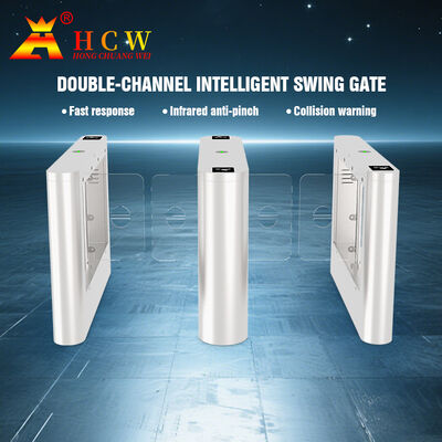 HCW Durable Barrier Turnstile Gate with 910mm Channel Width and 4-Pair Infrared Anti-Tailgating ISO 9001/CE Certified Swing Gate Turnstile