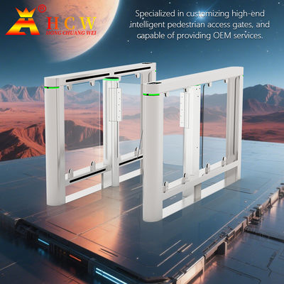 نشانگر LED گیت گردان خودکار Hcw ضد ضربه SS304 کانال القایی امنیتی 40 وات
