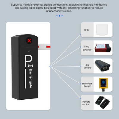 HCW Parking Barrier Gate with Adjustable Operation Speeds Cold-Rolled Steel Chassis and Aluminum/Foam Arms for Enhanced Security